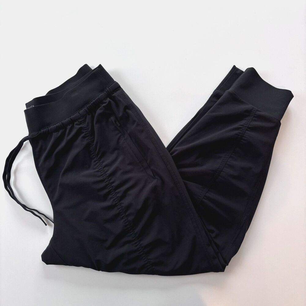 ATHLETA Attitude Lined Jogger Pants Womens 12P Black Athleisure Gorpcore Gym